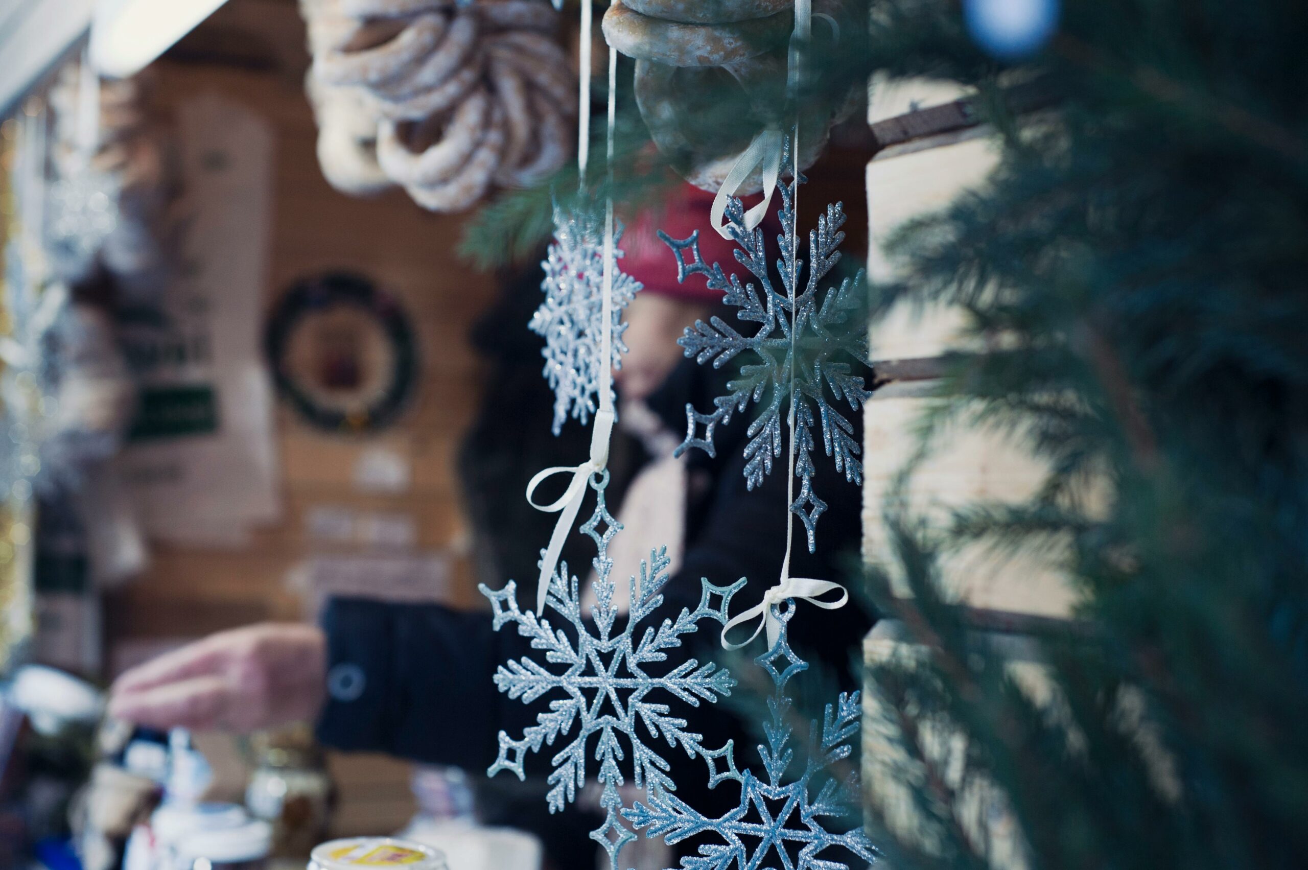 Decorations hanging from a tree